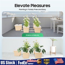 Hydroponics Drip Growing System 5 Sites Dutch Buckets w/Lids + Submerged Pump picture