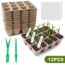 Seed Starter Tray Peat Pots Kit -144Cell Plant Growing Nursery Pot Biodegradable picture