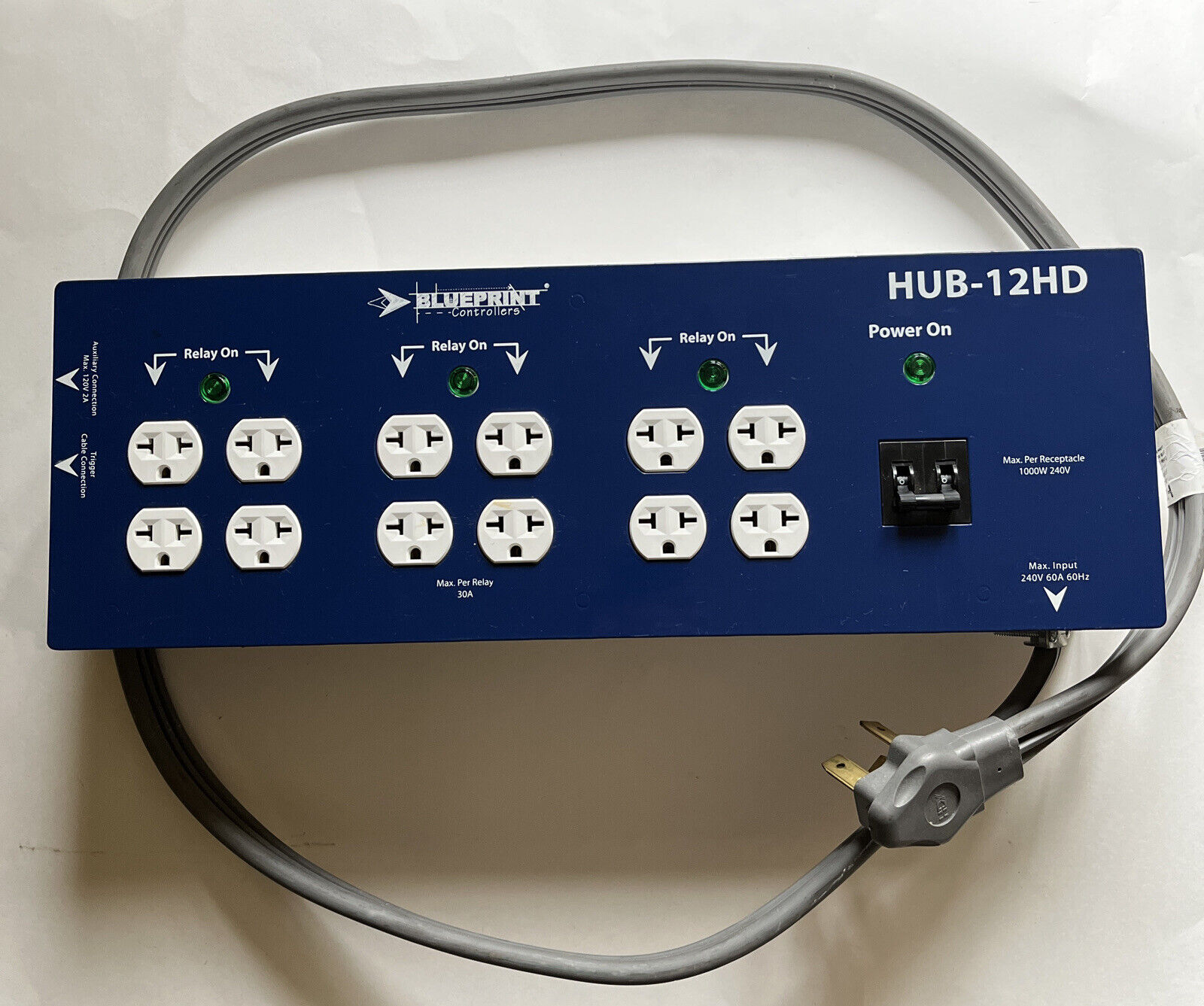 Blueprint Controllers 12 Site HID Light Hub 120V 240V External Circuit Breaker