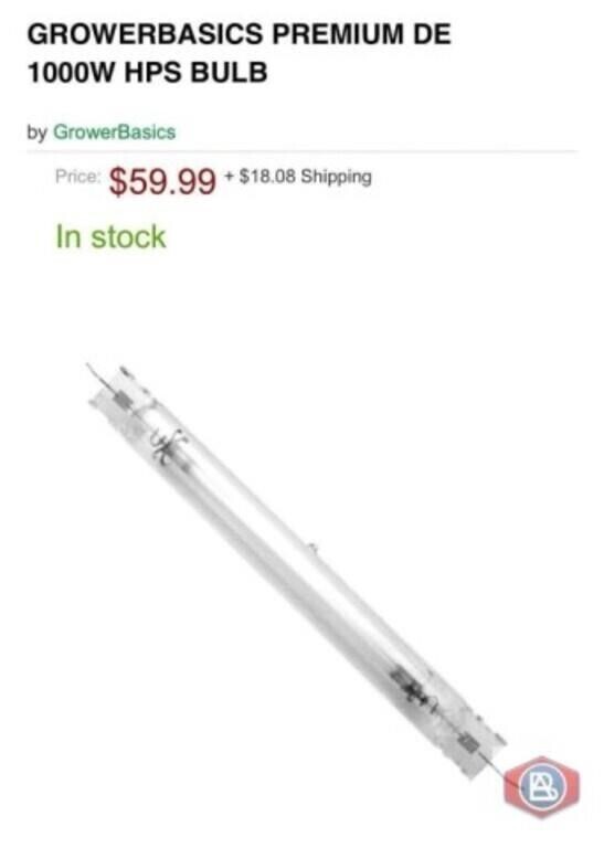 GROWER BASIC 1000W Double Ended HPS Grow Light Bulb 10 TOTAL