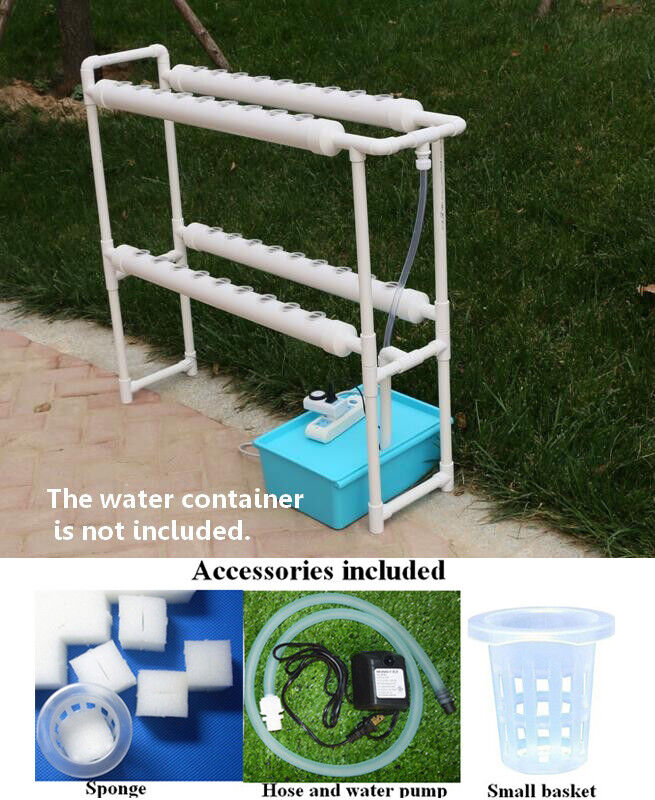 Hydroponic 36 Plant Sites Grow Kit Ebb and Flow Deep Water Culture Garden System