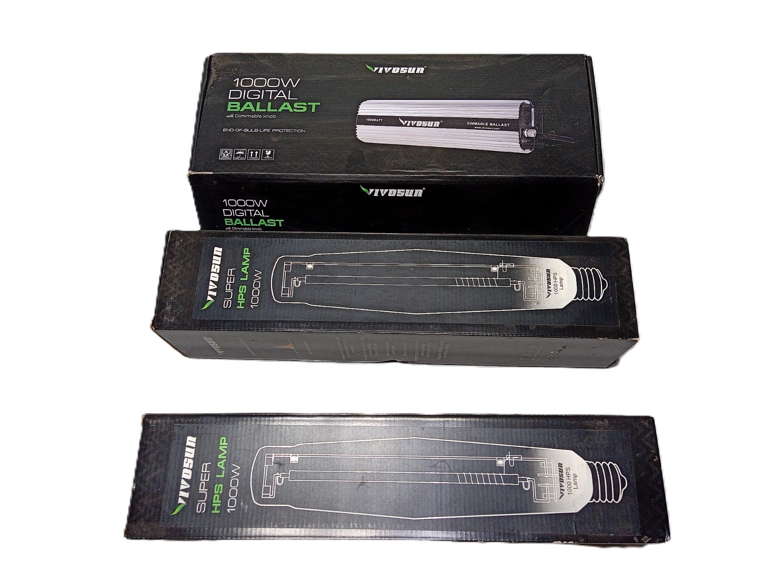 VIVOSUN 1000w Dimmable Digital Electronic Ballast With 2 HPS Bulbs 120~240V
