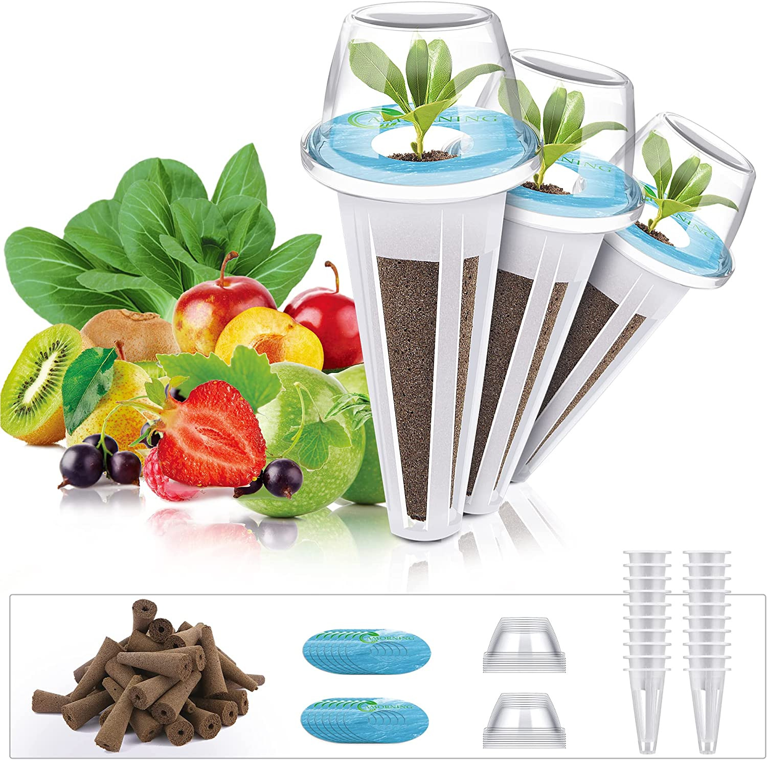 Hydroponic-Garden System Seed-Pods Kit - 15 Grow Domes,15 Pod Labels,15 Grow Bla