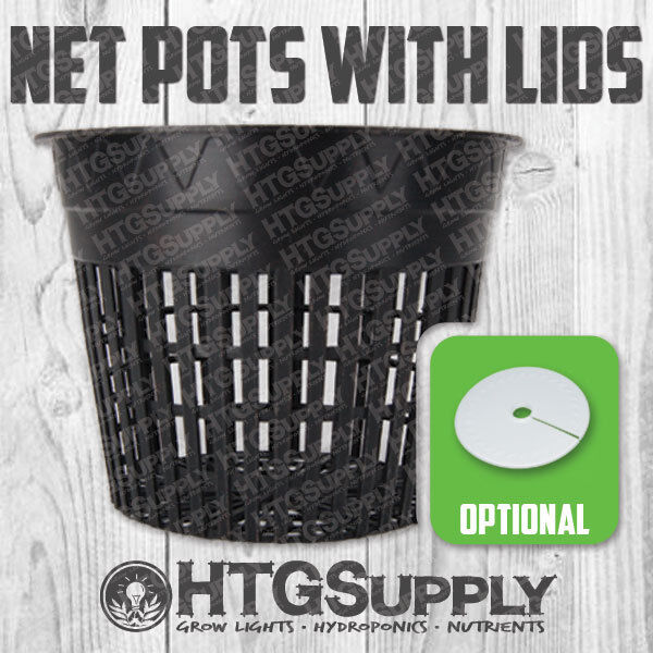 NET POT 2 3 4 5 6 inch with LIDS MESH HYDROPONIC AEROPONIC ROUND 10 50 pack pk 