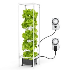 Hydroponic Growing System Tower LED Grow Lights 45 Pod Greenhouse City Farming picture