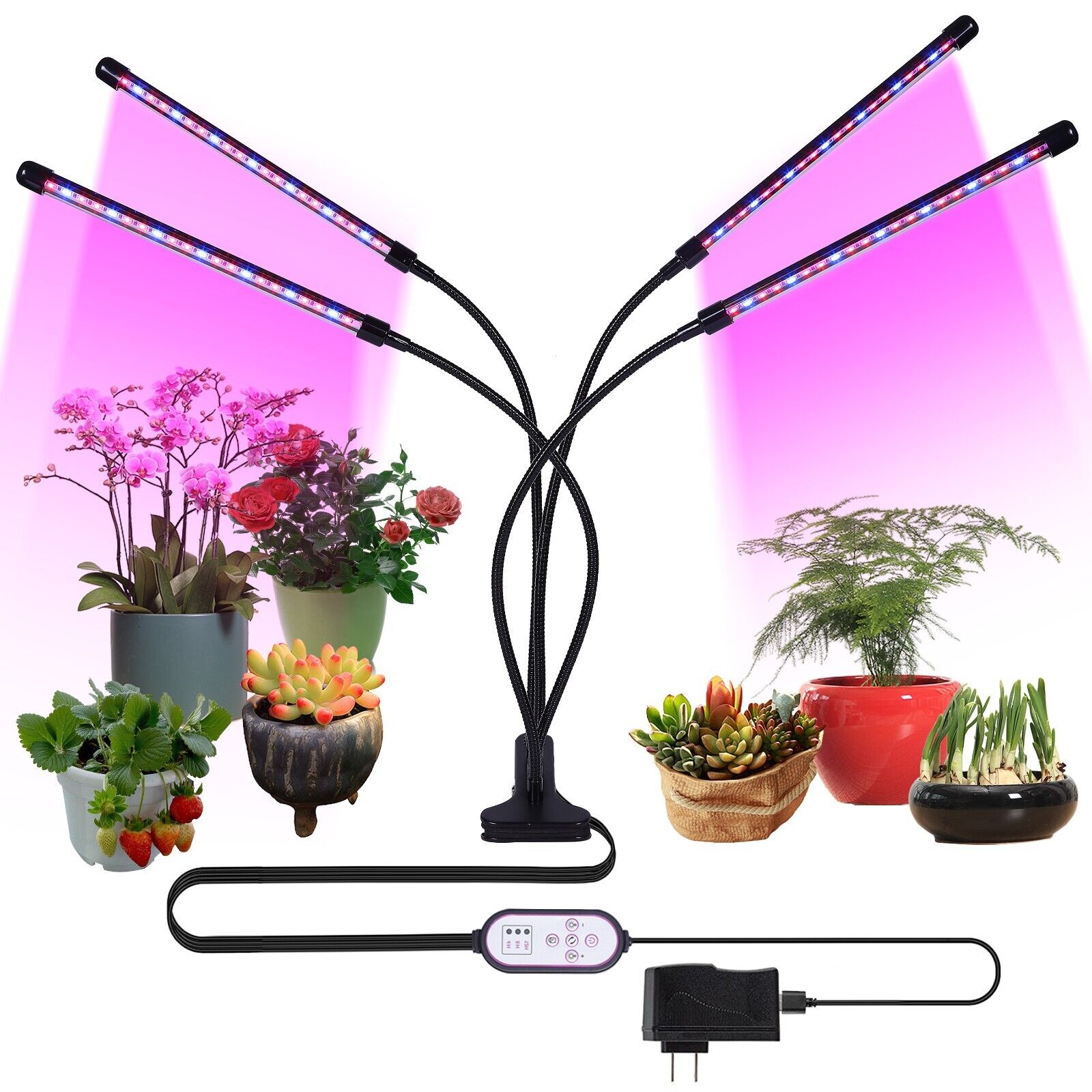 84 LEDs Grow Lights for Indoor Plants Hydroponics Full Spectrum Light with Clip