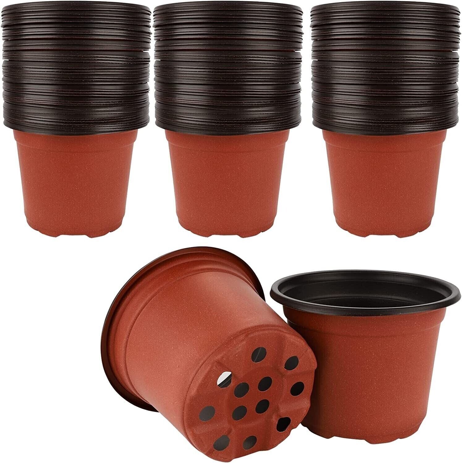 50 Pcs 6 Inch Plastic Nursery Pot/Pots Plant Pots Flower Plant Seed Starting