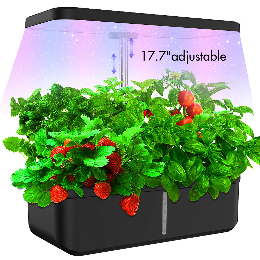 12 Pods Hydroponics Growing System Indoor Herb Garden w/ Grow Light Plants Home