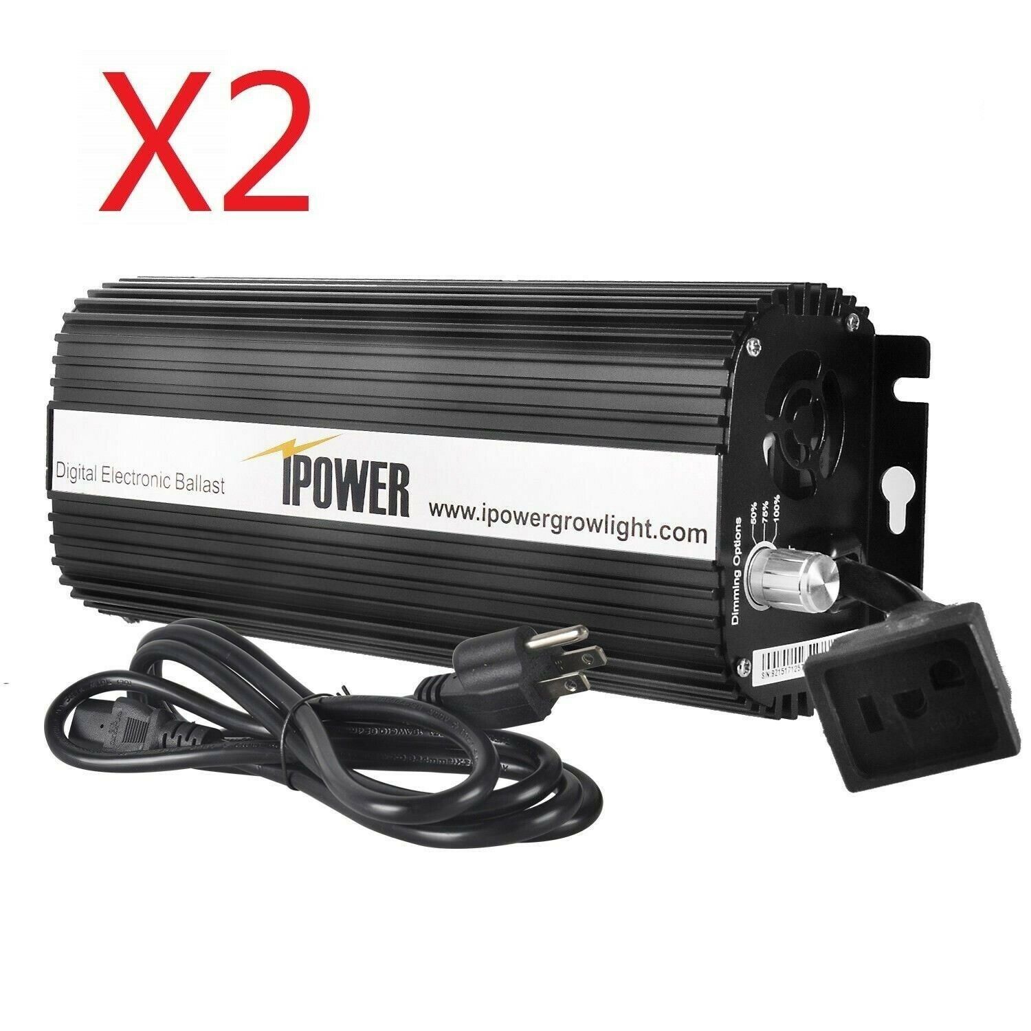 iPower 1000W Digital Dimmable Electronic Ballast for HPS MH Grow Light 2-Pack