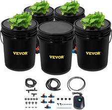 VEVOR Hydroponics Deep Water Culture DWC Hydroponic System 5 Gallon 5 Buckets picture
