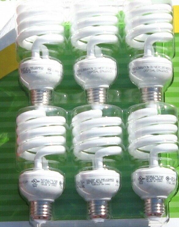 6 new 120V LIGHT BULB spring lamp fluorescent CFL 25w spiral 100w soft white E26