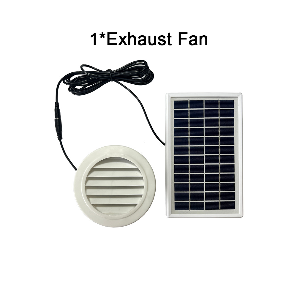 3W Solar Exhaust Wall Ventilation Fan 68CFM 100mm Duct Dia. For Shed Pet House