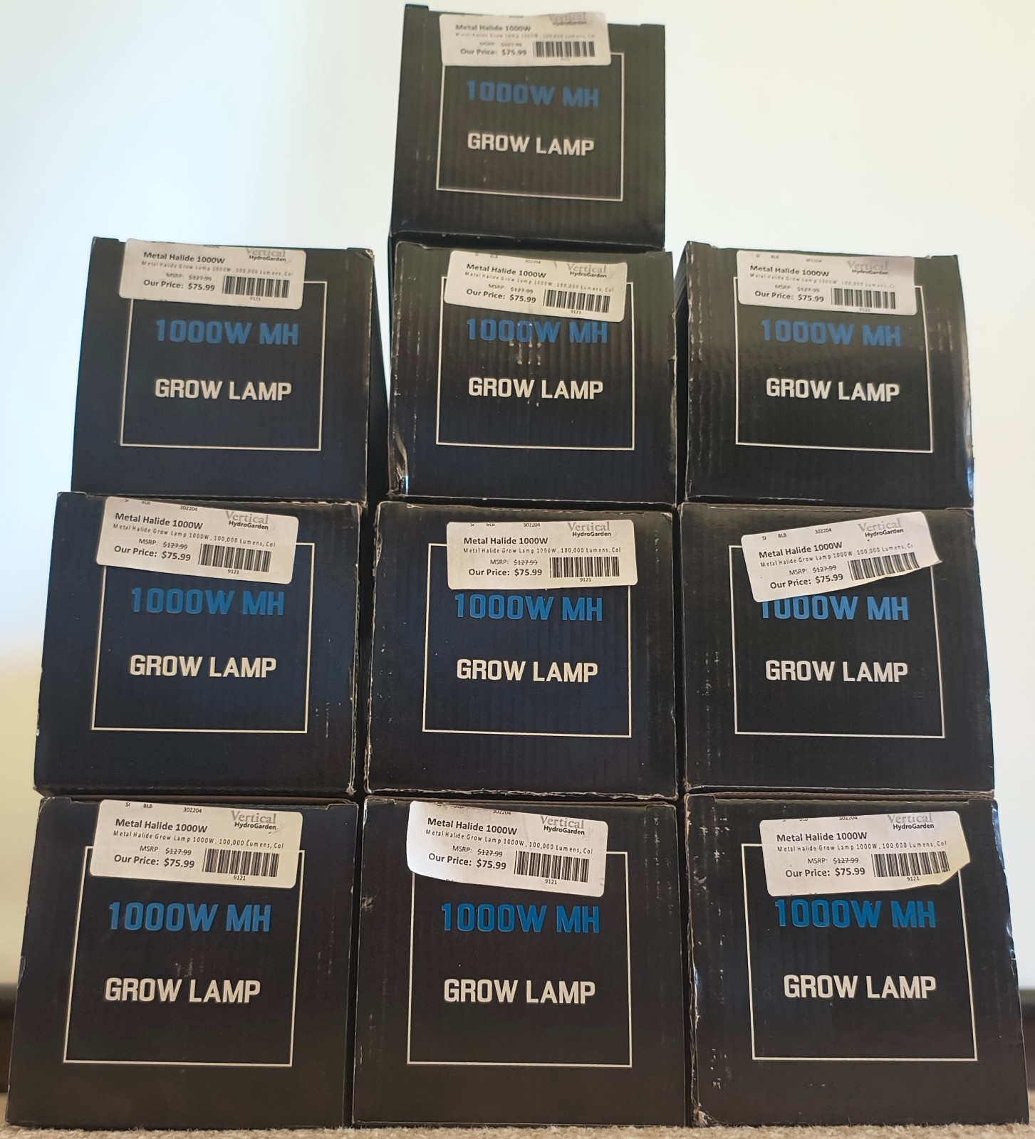 Lot of 10 1000W Metal Halide Grow Light Bulbs M47 ANSI E39 Mogul Base Clear NEW Lot of 10 1000W Metal Halide Grow Light Bulbs M47 ANSI E39 Mogul Base Clear NEW