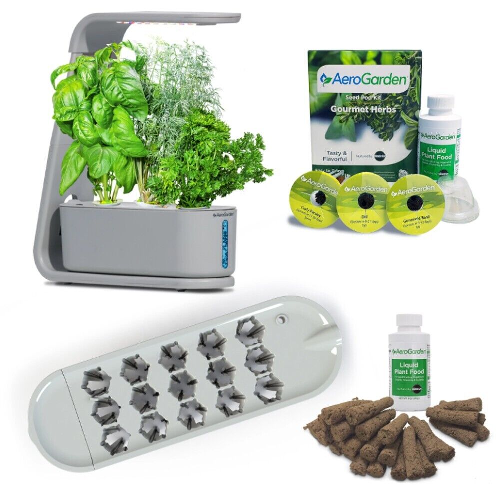AeroGarden Sprout with Seed Starting System Indoor Garden, Cool Gray - New