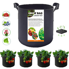5Pack Fabric Planter Root Growing Pots With Handles Grow Bags Aeration Thickened picture