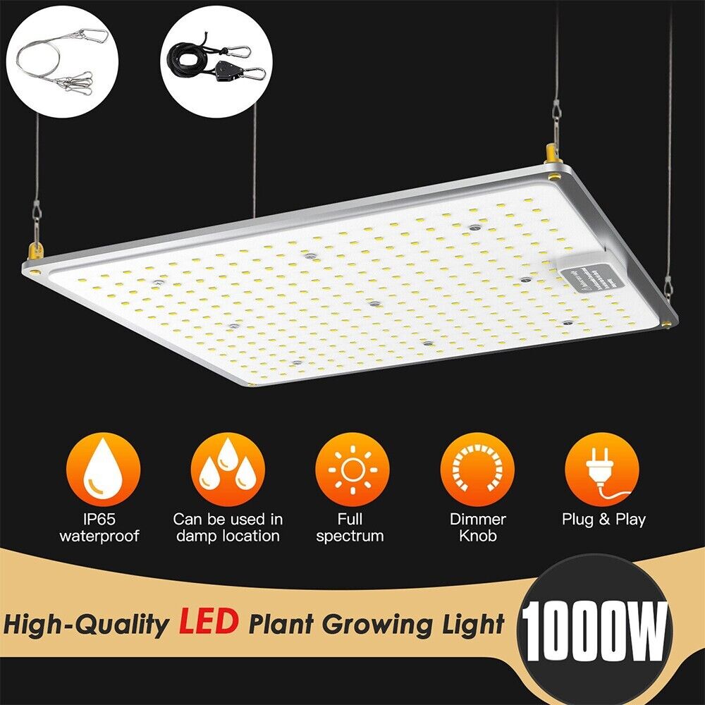 1000W  LED Grow Light Panel Full Spectrum Lamp for Indoor Plant Veg Flower