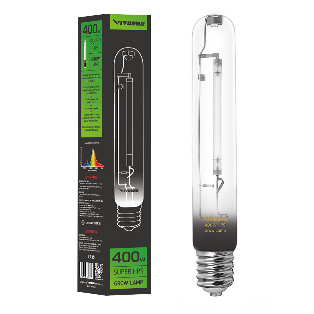 VIVOSUN 400w 600w 1000w Watt Bloom HPS Grow Light Bulb Ballast HID Lamp 2100K