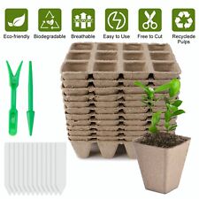 Seed Starter Tray Peat Pots Kit -144Cell Biodegradable Plant Growing Nursery Pot picture