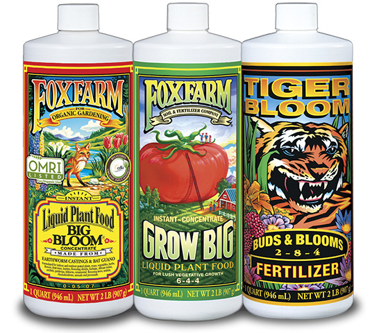 FoxFarm Soil Trio Nutrients Bundle, Big Bloom, Grow Big, Tiger Bloom Quart 32oz