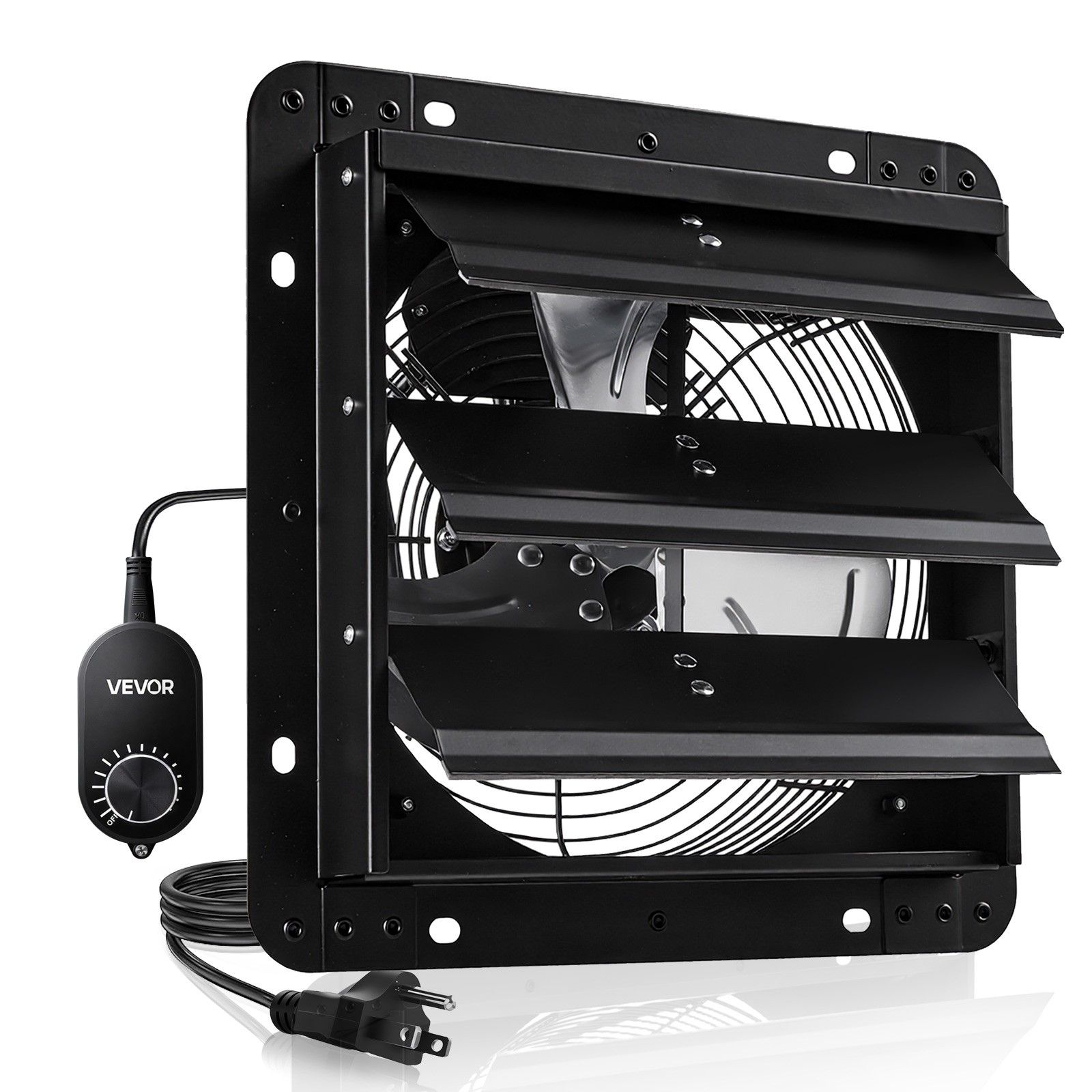 VEVOR 10 in Shutter Exhaust Fan with Speed Controller Wall Mount for Shed