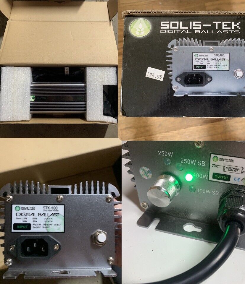 Solis-Tek STK-400 Digital Ballast 4 Grow Lamp Light 400 Watt Solis Tek Solistek