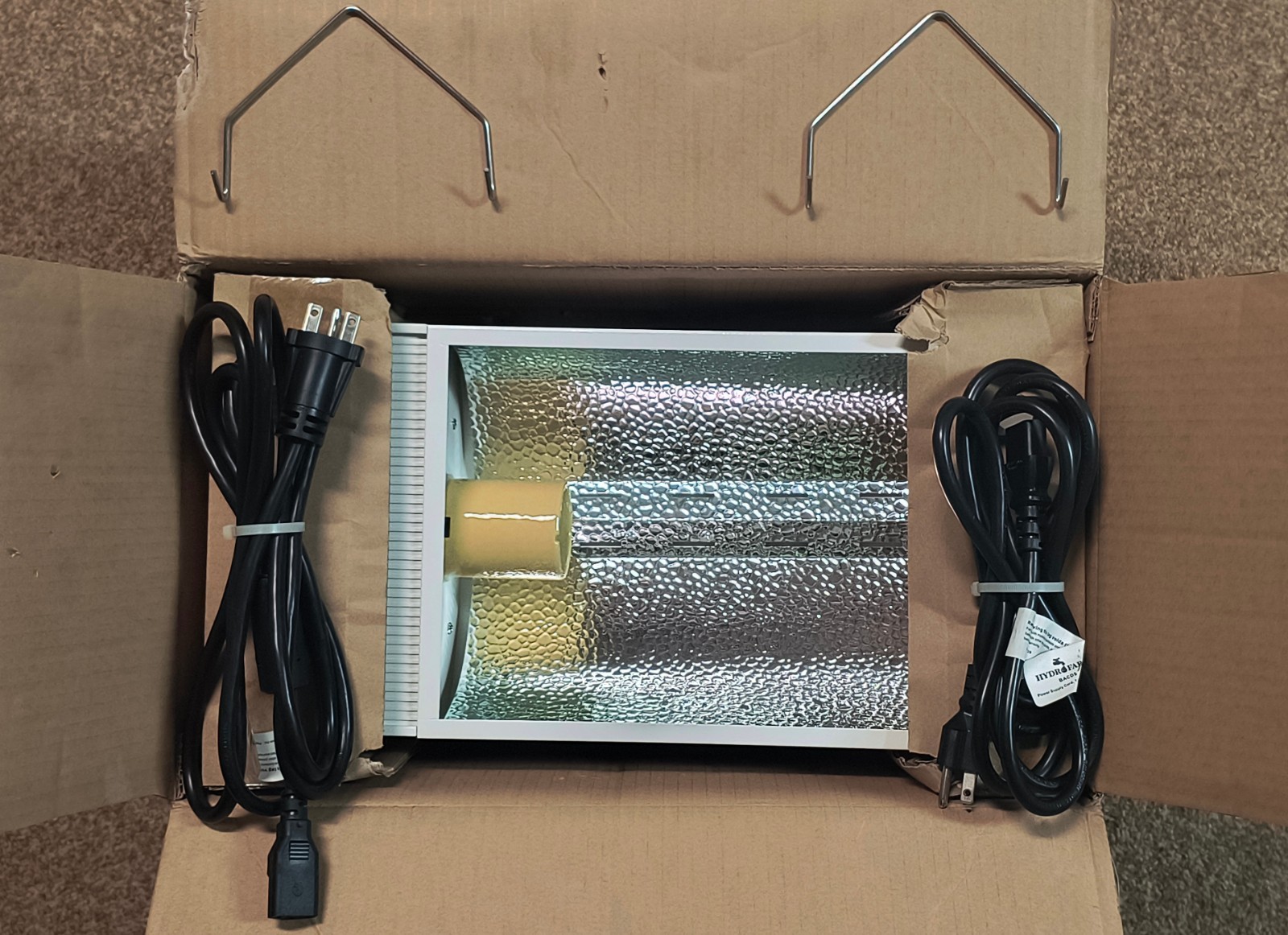 Hydrofarm Sunburst 250W 400W Grow Light SBD2540 HPS MH Open Box 120V 240V Cords