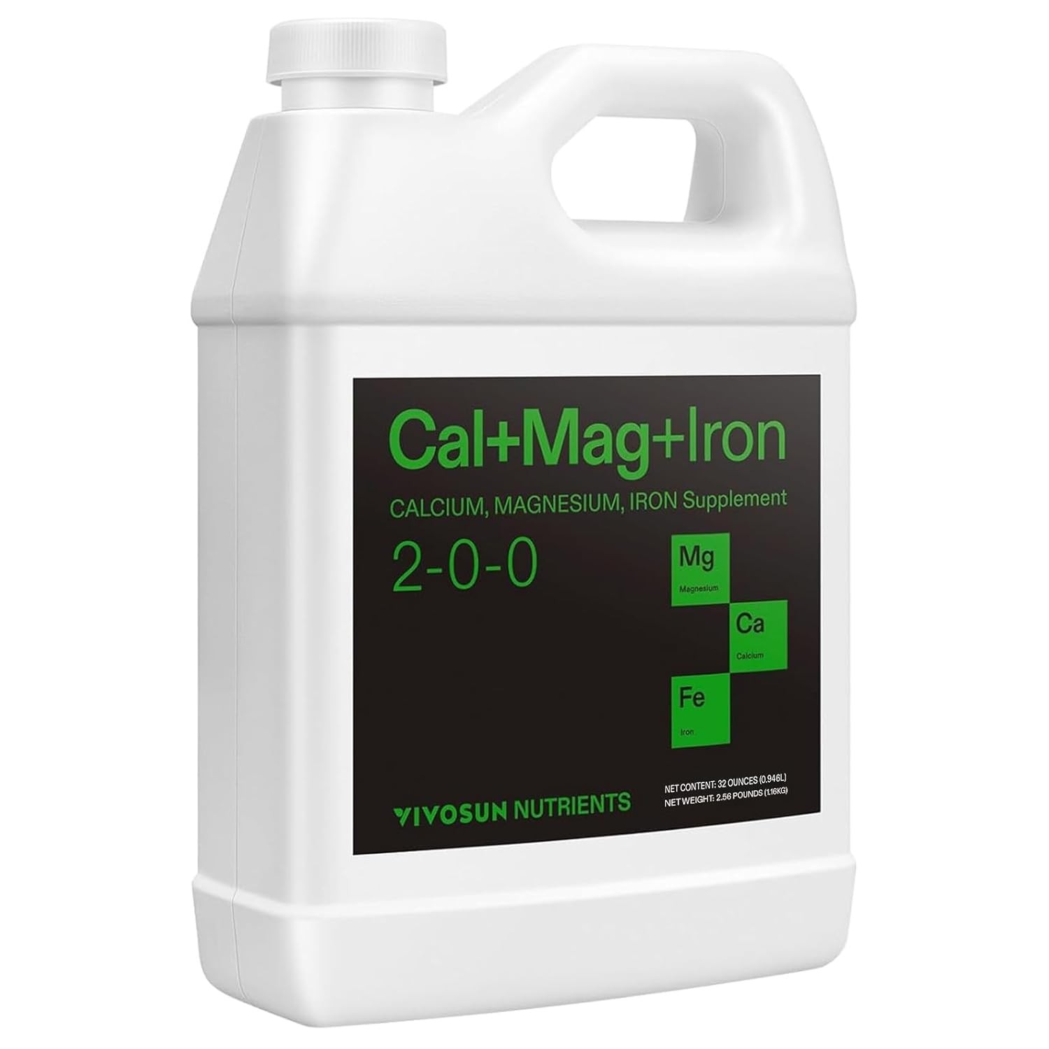 VIVOSUN 32 Oz Cal+Mag+Iron (2-0-0) Liquid Nutrient Fertilizer for All Plants VIVOSUN 32 Oz Cal+Mag+Iron (2-0-0) Liquid Nutrient Fertilizer for All Plants