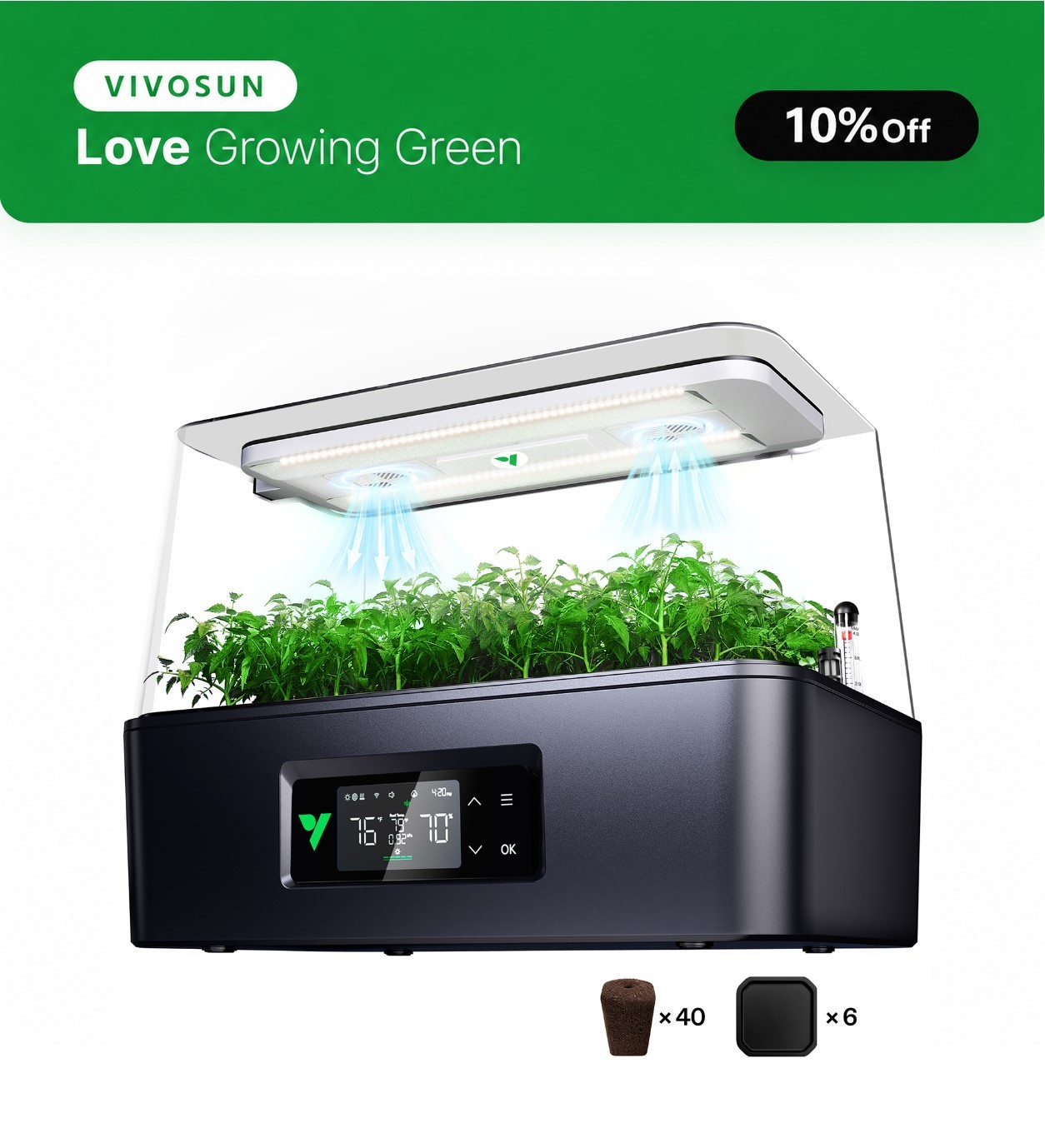 VIVOSUN VSeed S40 Smart Seedling Box Seed Starting & Cloning System VIVOSUN VSeed S40 Smart Seedling Box Seed Starting & Cloning System