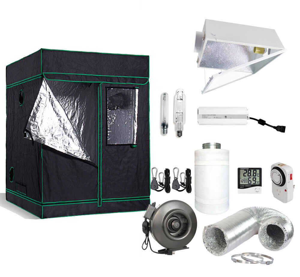 5\' x 5\' Grow Tent Kit 400w/600w/1000W HPS MH Reflector Fan+Carbon Filter Combo 