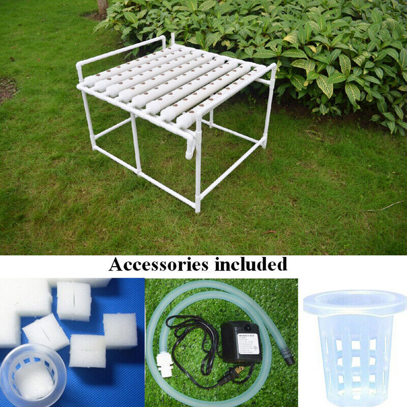 Hydroponic Grow Kit Plant Growing System 8 Pipes 72 Sites for Leafy Vegetables