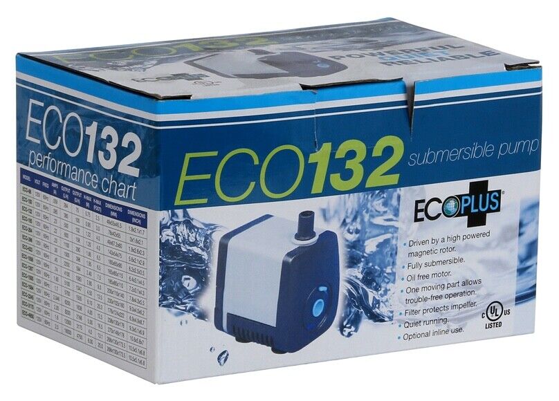 EcoPlus Eco 132 Submersible Pump 132 GPH - hydroponic fountain fish