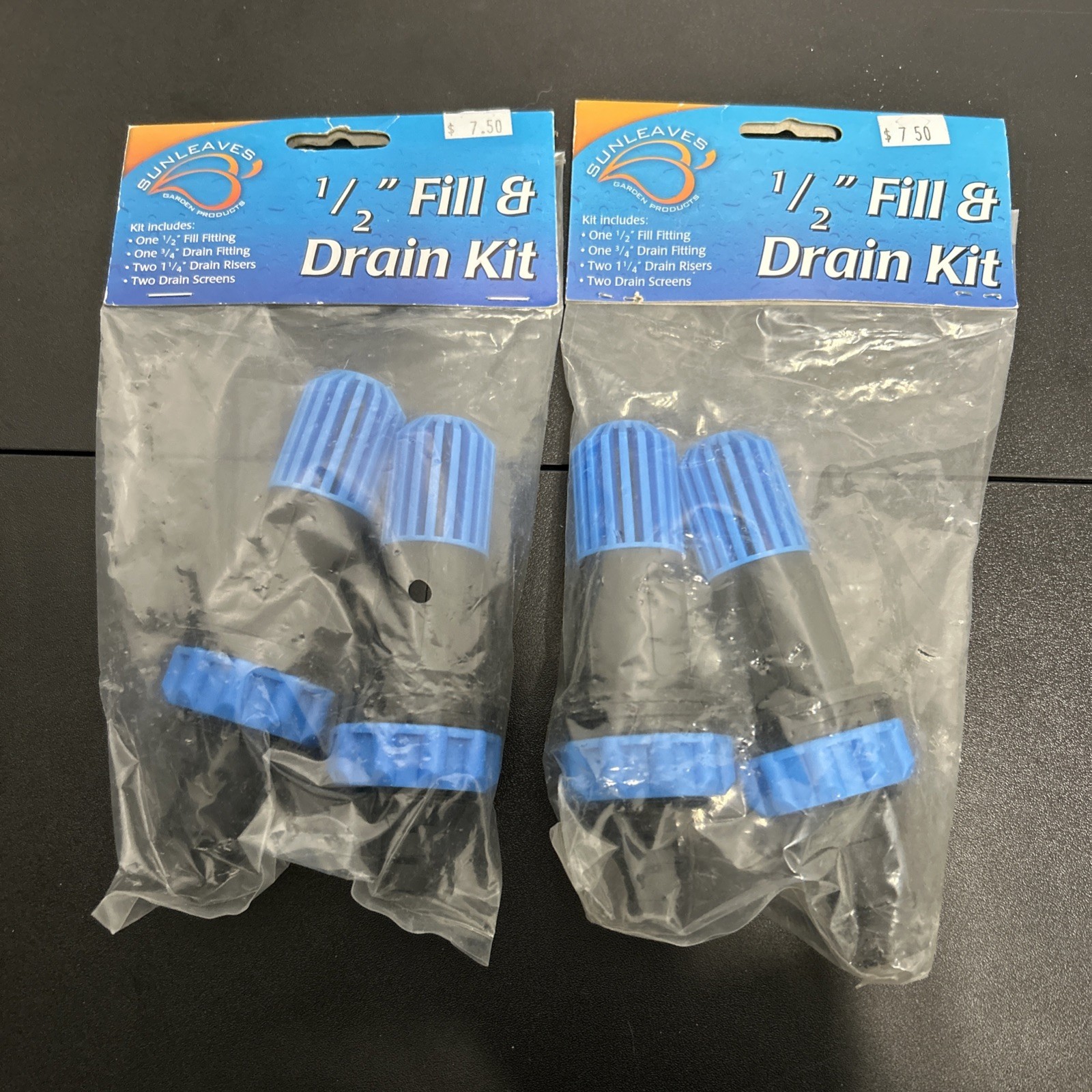 Lot of 2 Sunleaves Ebb & Flow / Fill & Drain 1/2\