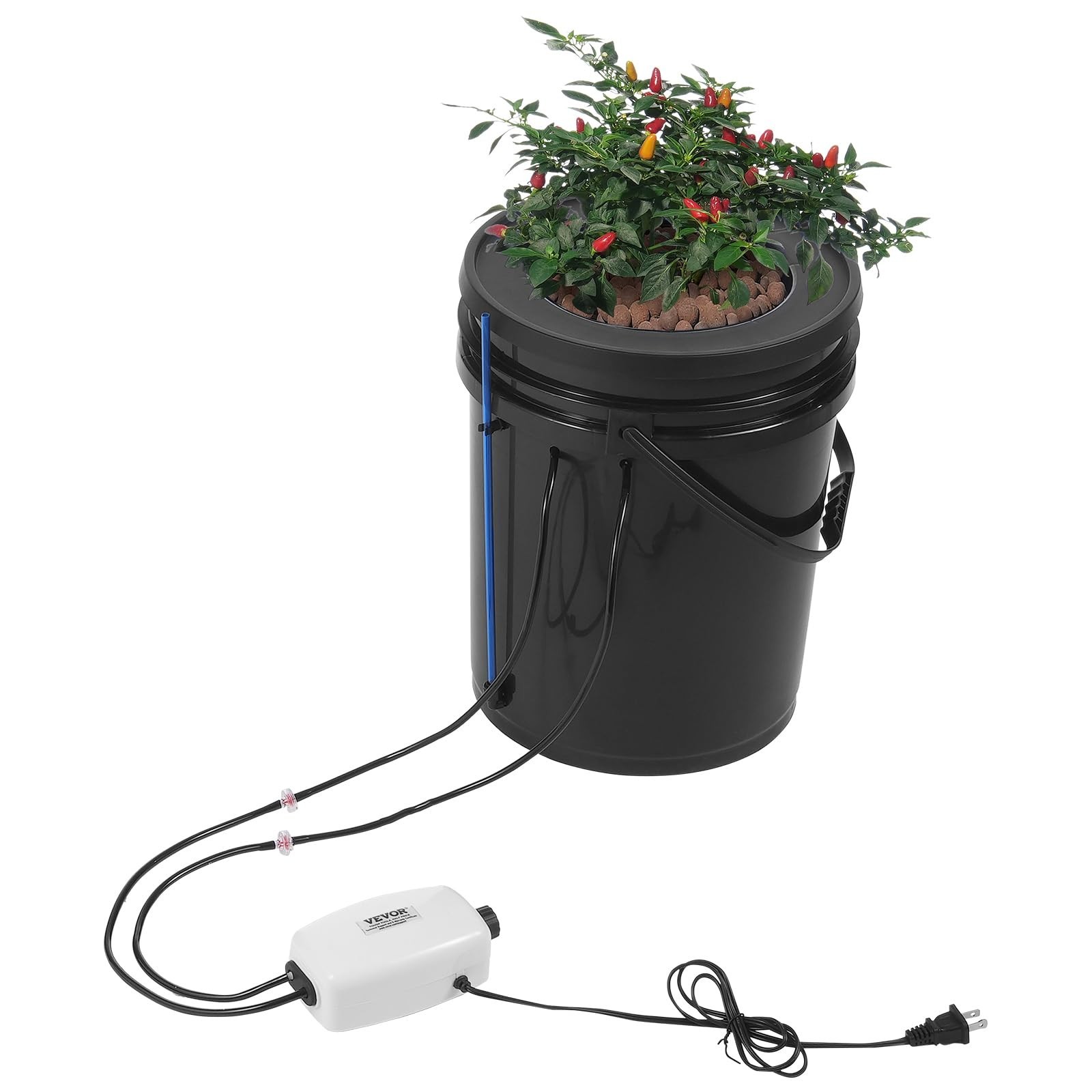 Hydroponic Growing System - 5-Gallon Deep Water Culture Kit with Air Pump & Drip