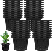 40 Pack 4 Inch Net Pots, Garden Slotted Mesh Net Cups, Plastic Orchids Pot Plant picture